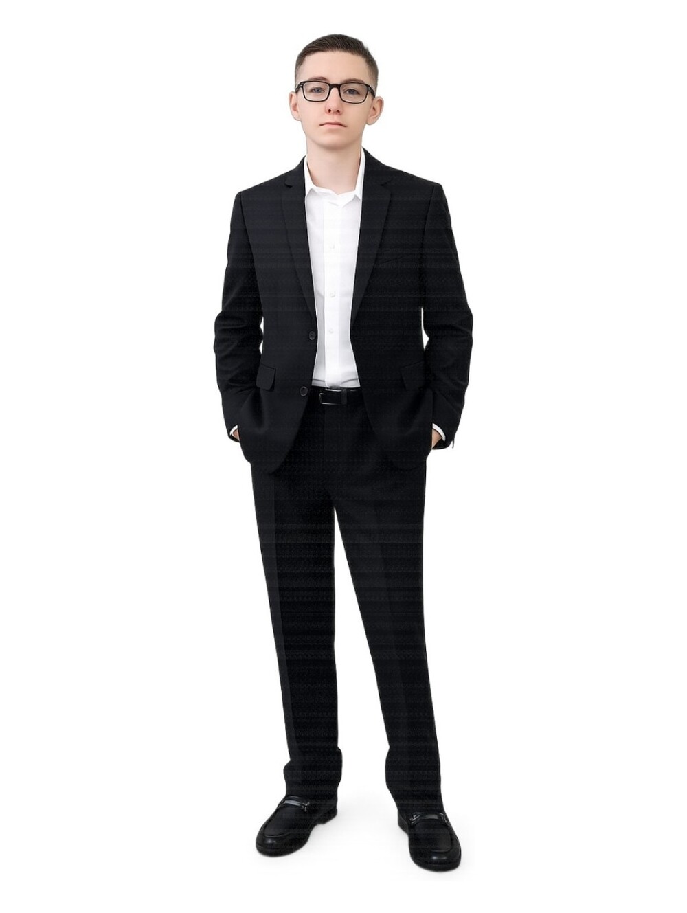 Calvin Klein Boys Slim-Fit Stretch Suit Jacket & Pants Set Black Size 16 XL